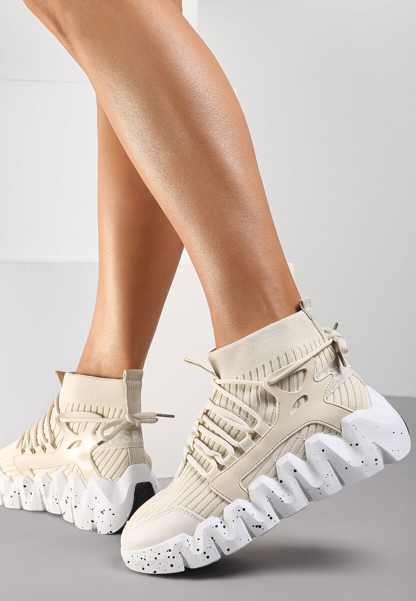 Beżowe Sneakersy Chrysialla