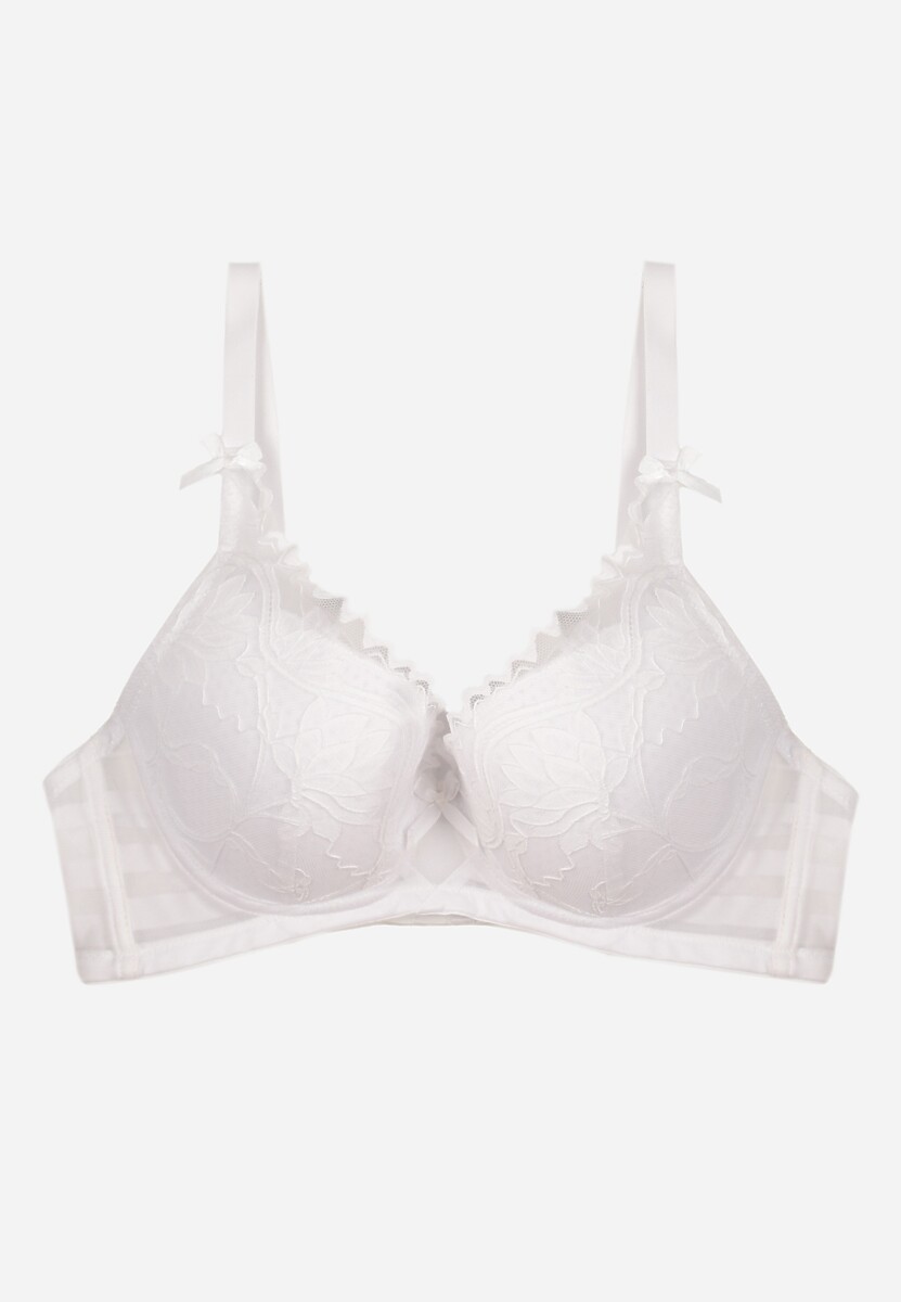 Czerwony Biustonosz Ozdobiony Koronką i Kokardkami Sellene