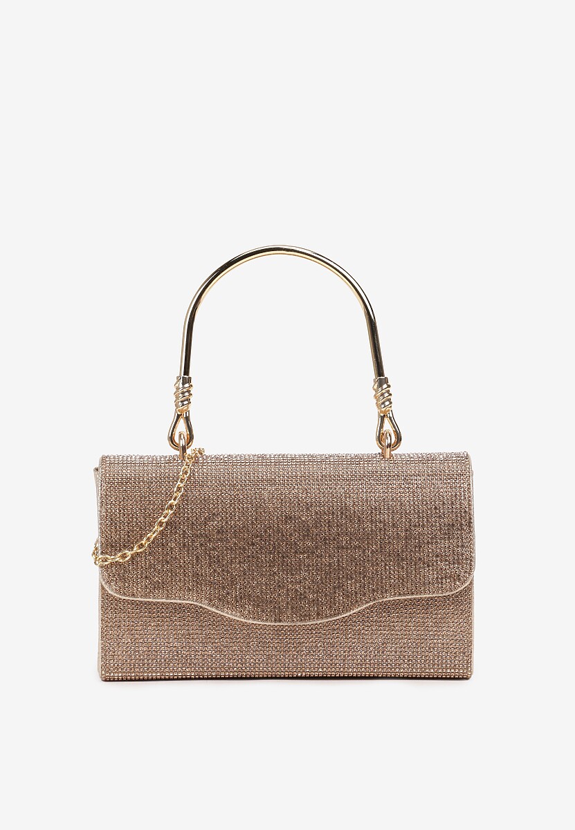 Srebrna Mała Torebka z Rączką i Łańcuszkiem na Magnes z Cyrkoniami Fanatia