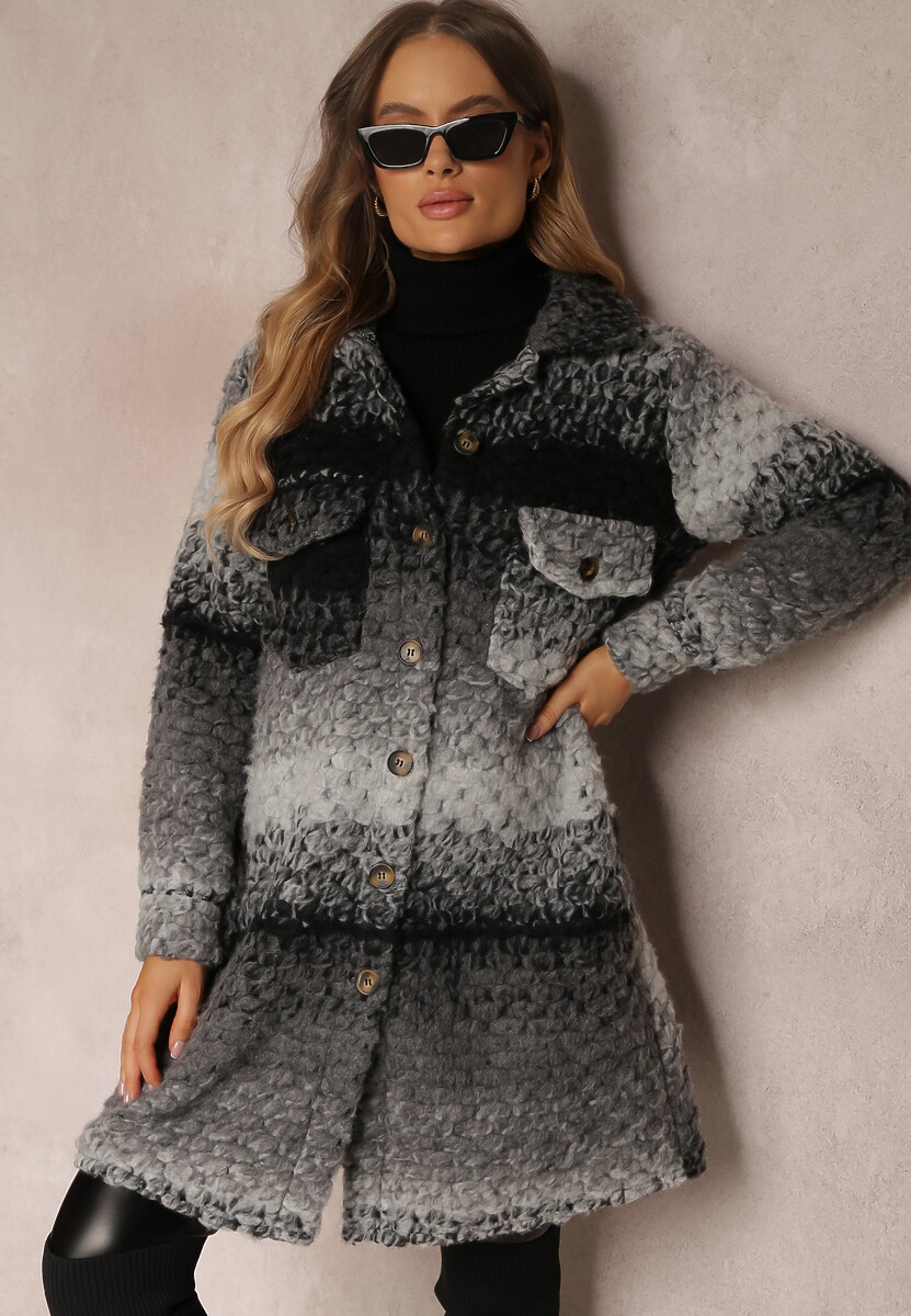 Szary Płaszcz Wełniany Lyphyth