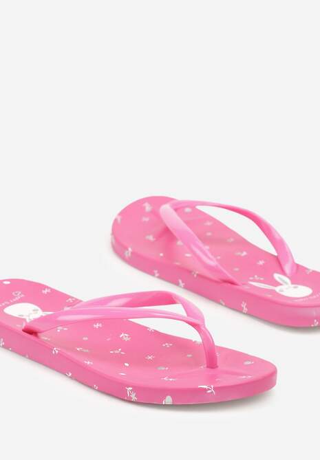 Fuksjowe Japonki Zdobione Nadrukiem na Podeszwie Pasiluna