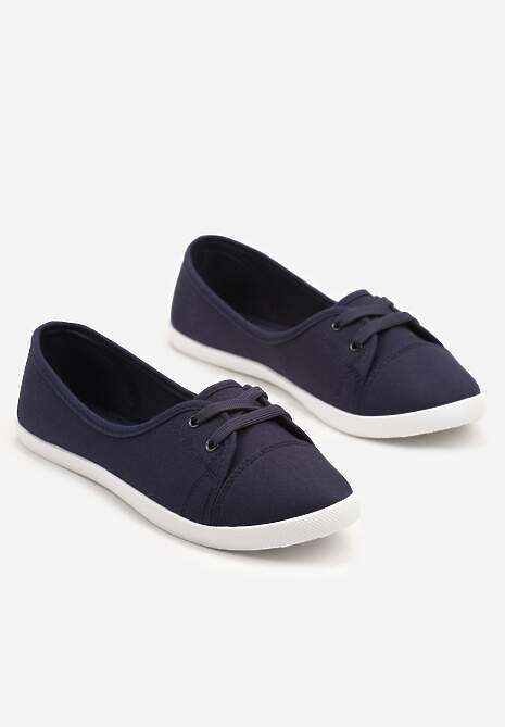 Granatowe Tenisówki Vices z Drobnym Sznurowaniem Telithia