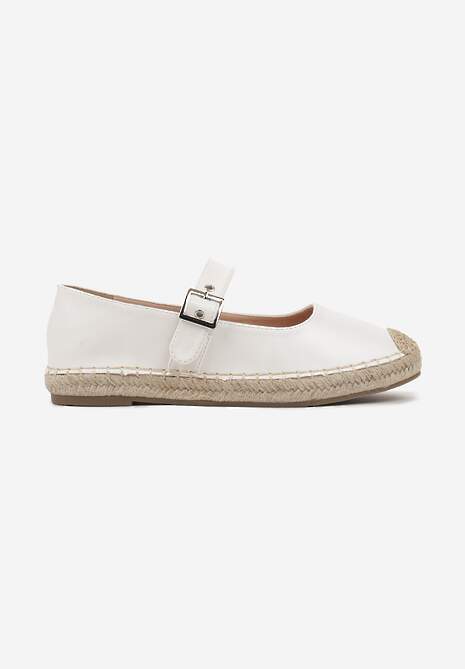 Białe Espadryle z Plecionką i Paskiem Galvesis