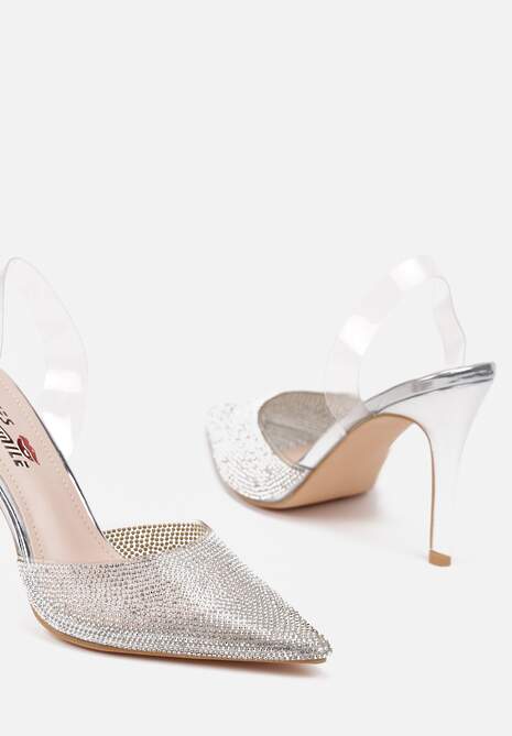 Srebrne Transparentne Szpilki z Błyszczącymi Cyrkoniami Verichelle