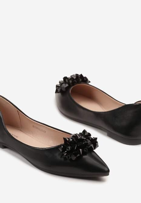 Czarne Balerinki z Ozdobnymi Kryształkami Vevorisa
