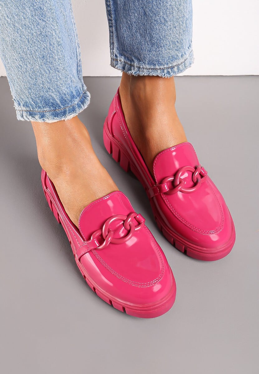 Fuksjowe Mokasyny ze Skórzaną Wkładką Iphiasne