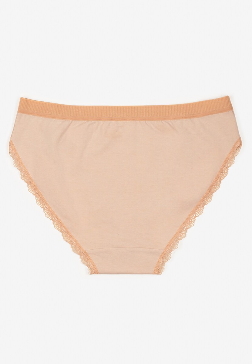 Beżowe Majtki z Bawełny Typu Figi Pilliora