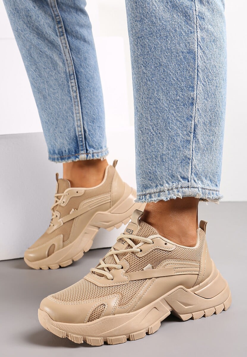 Ciemnobeżowe Sneakersy Dorameia