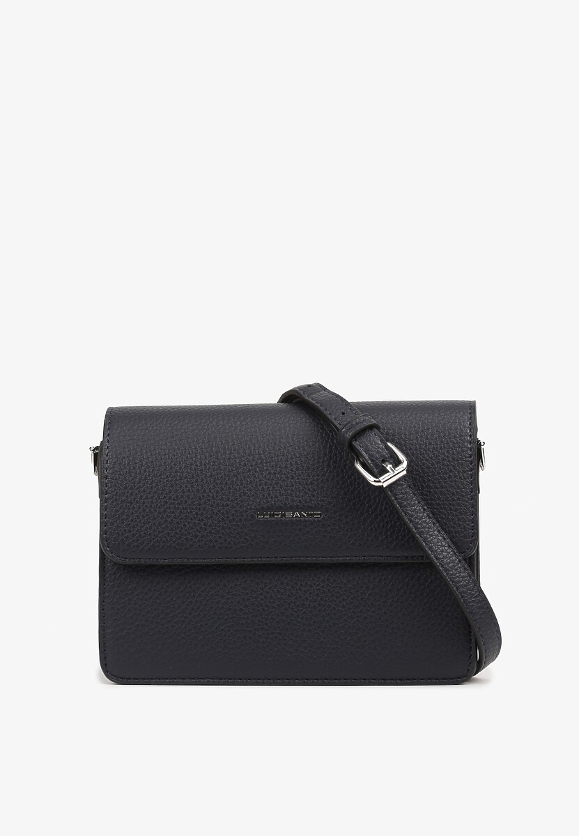 Granatowa Torebka Dwukomorowa Ozdobiona Suwakiem Davisiae