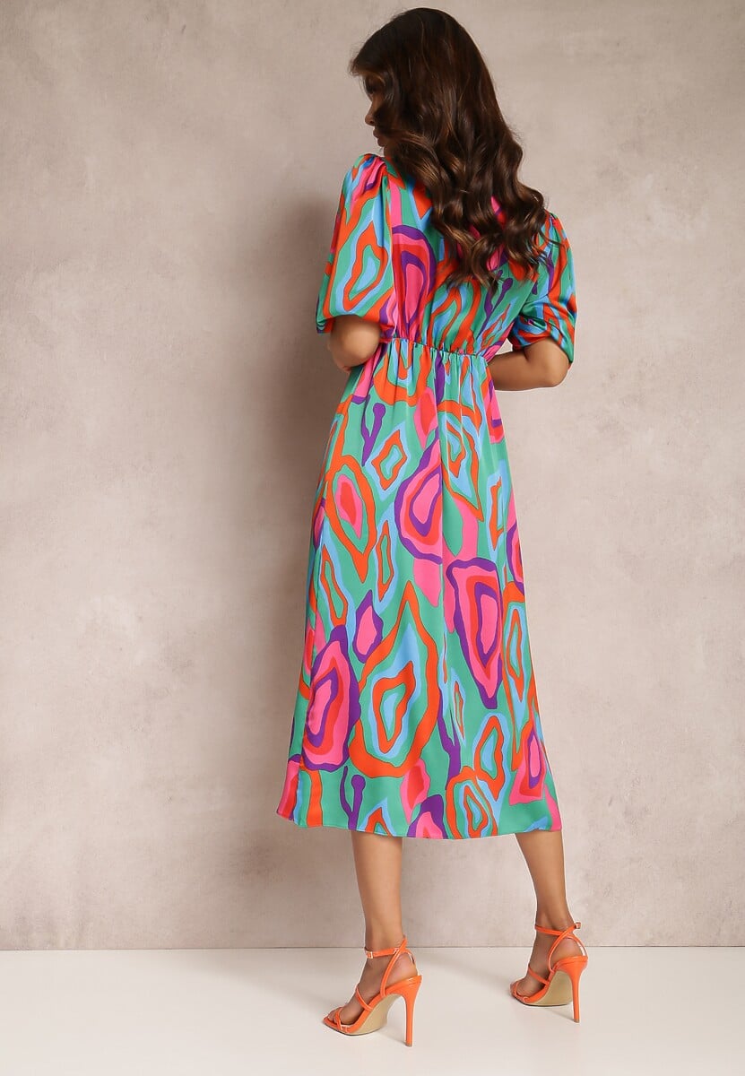 Zielono-Różowa Sukienka Katopis