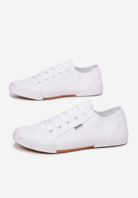 Białe Tenisówki Zdobione Przeszyciami Rhaerose