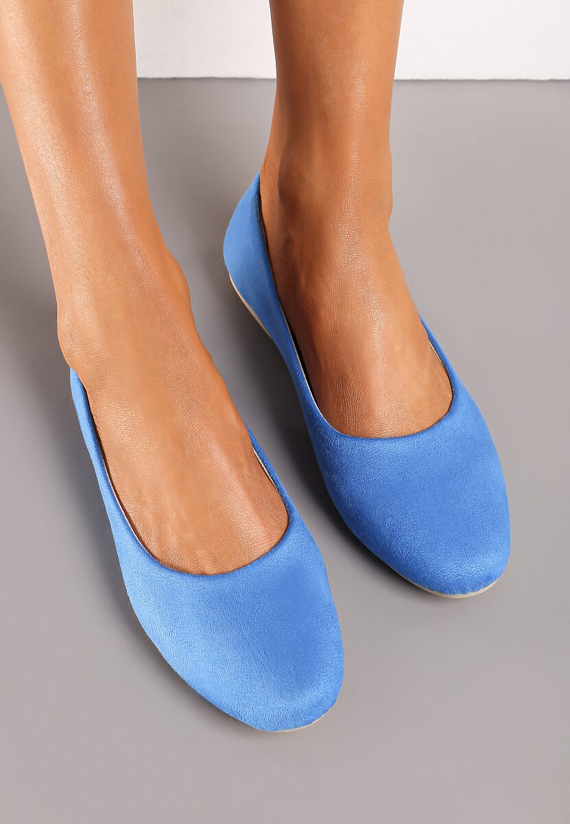 Czarne Klasyczne Balerinki z Ekozamszu z Okrągłym Noskiem Harneli