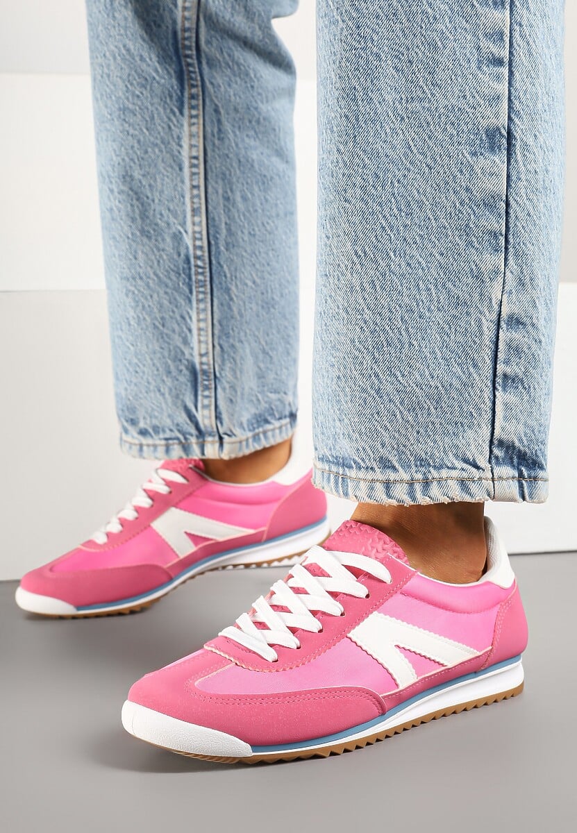 Fuksjowe Sneakersy z Geometrycznym Wzorem Zoloti