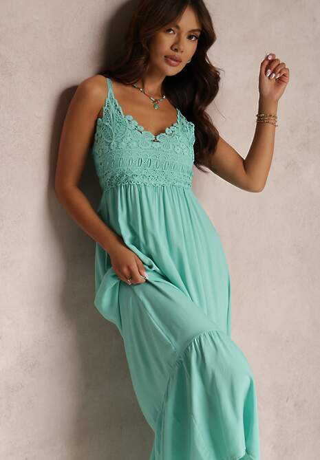 Miętowa Sukienka Chryazire