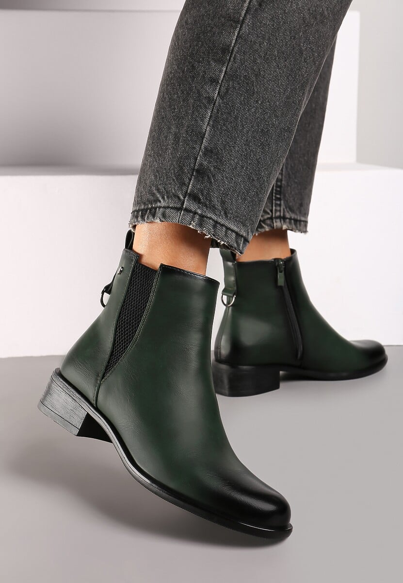 Szare Botki w Stylu Sztybletów z Metaliczną Aplikacją Verinette