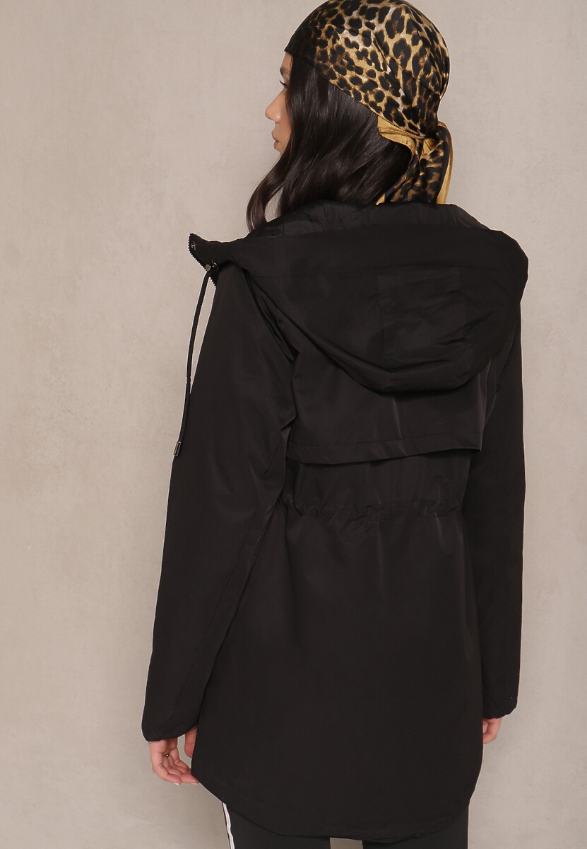 Czarna Dwustronna Kurtka o Fasonie Parki Tarisen
