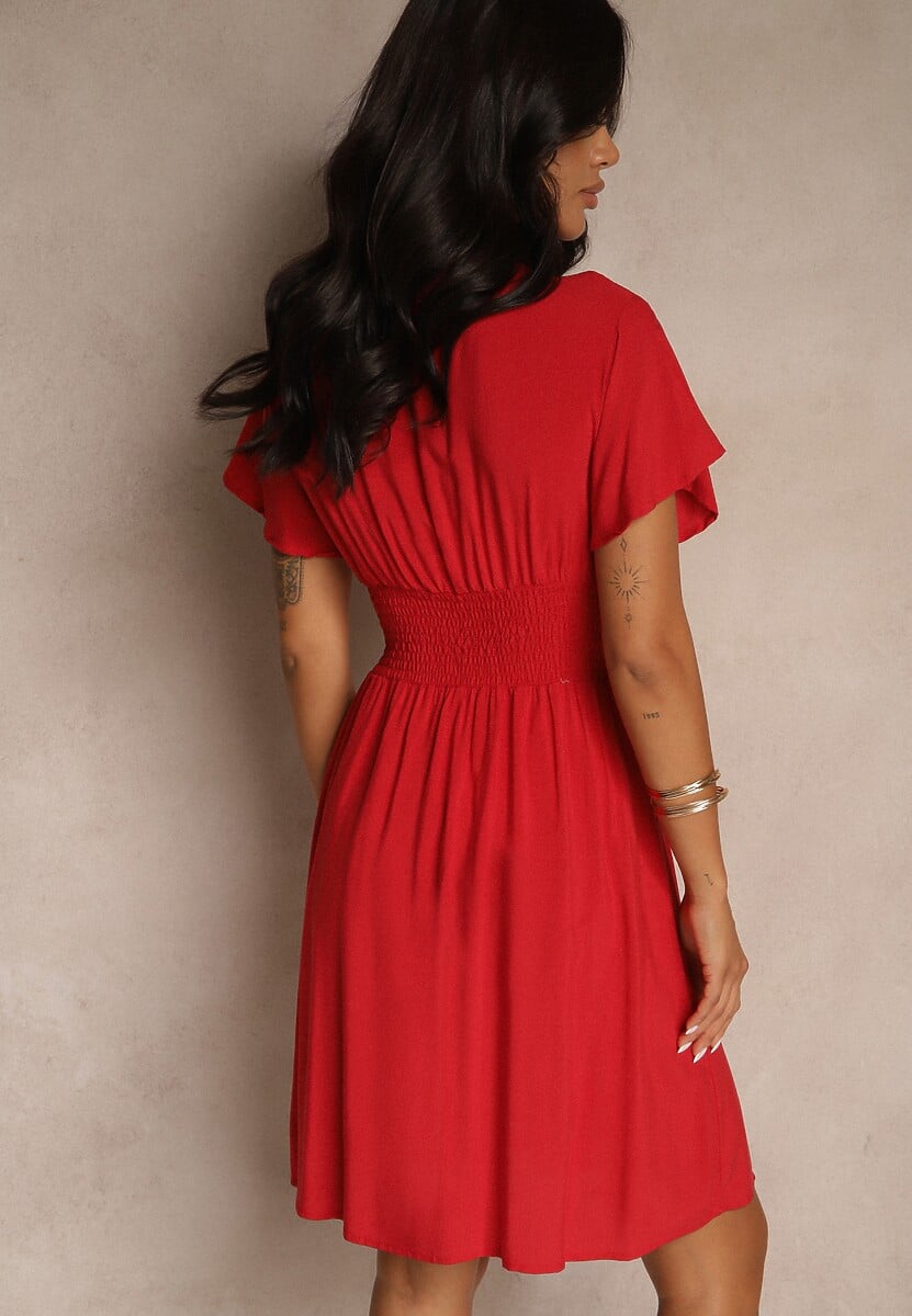 Bordowa Sukienka z Wiskozy Jadith