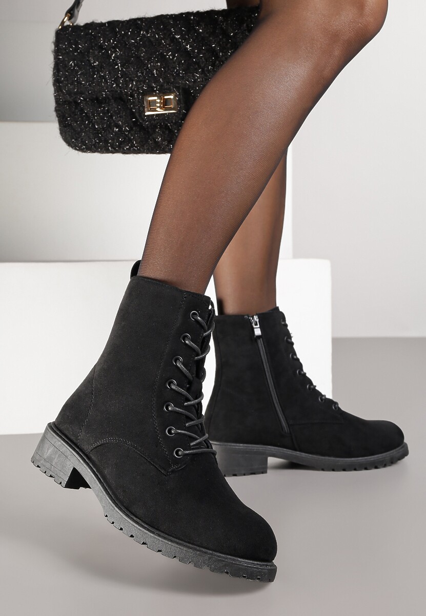 Czarne Klasyczne Botki Workery Morienne