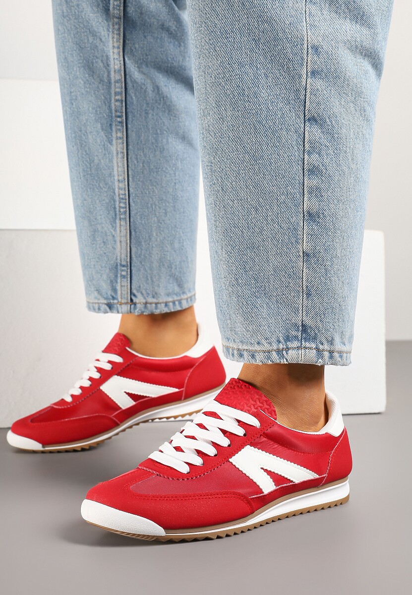 Czerwone Sneakersy z Geometrycznym Wzorem Zoloti