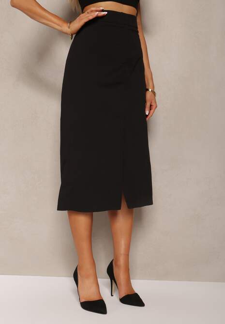 Czarna Spódnica Trapezowa Xelea