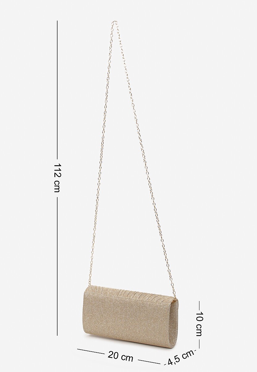 Złota Metaliczna Torebka Kopertówka na Ramię Lunke