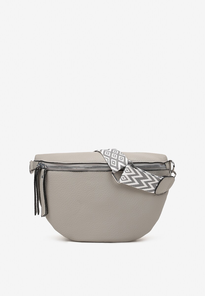 Szara Nerka z Materiałowym Paskiem Ehadeel