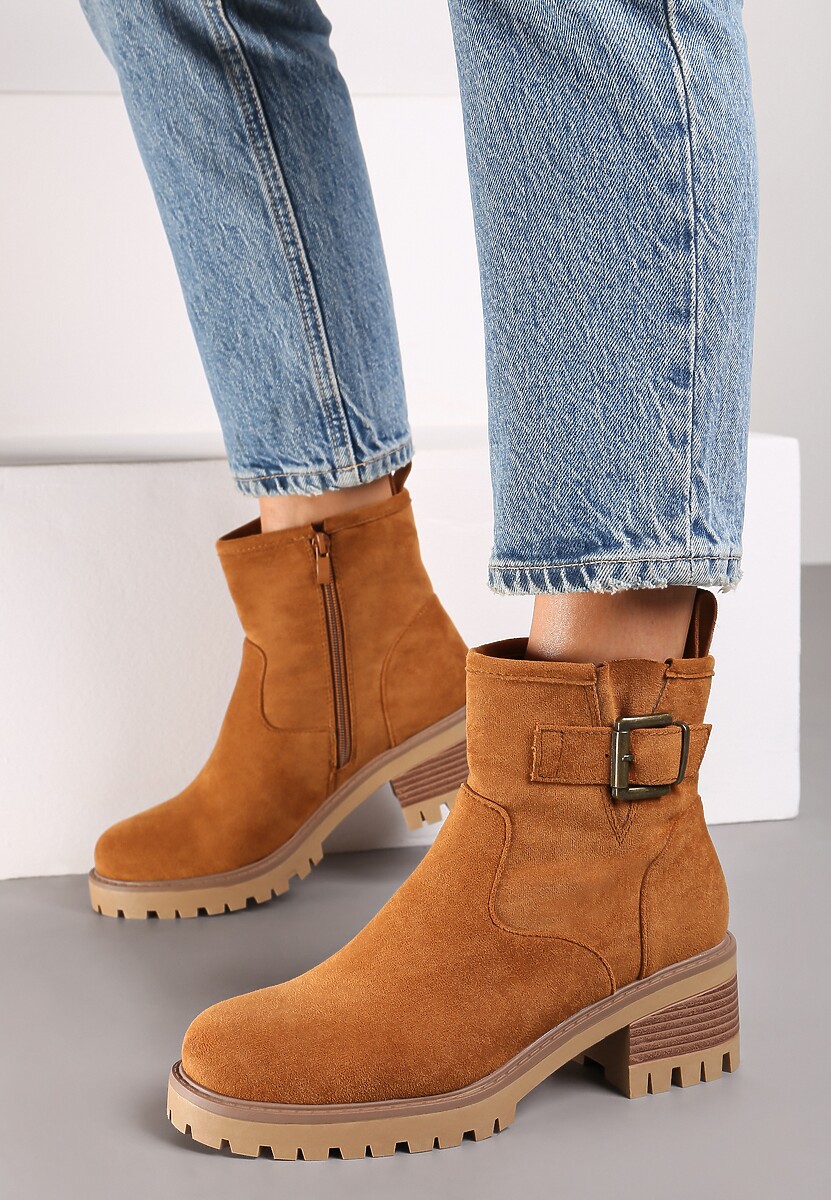 Brązowe Botki w Klasycznym Stylu z Minimalistycznym Paskiem Ardiama