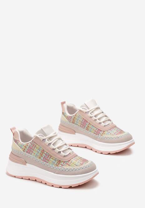 Różowe Sneakersy na Platformie Buffona