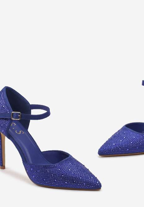 Niebieskie Szpilki w Cyrkonie ze Szpiczastym Noskiem Loira