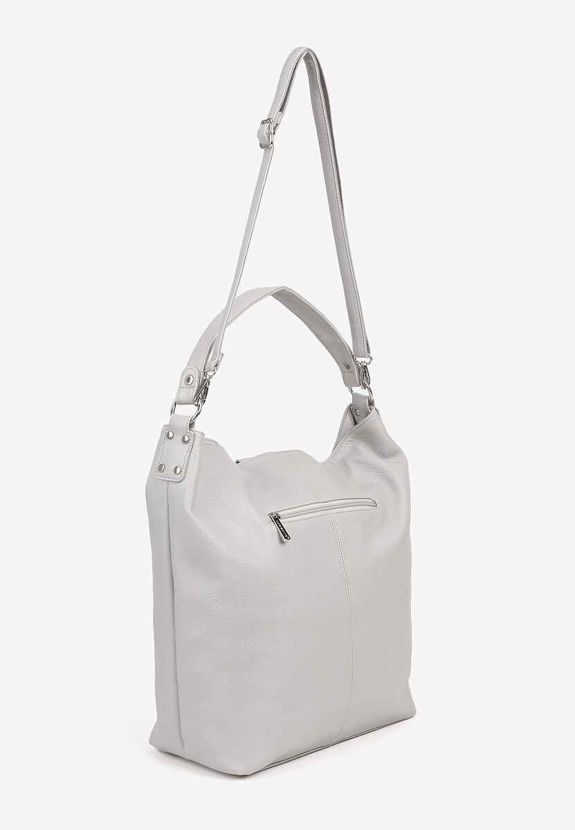 Szara Torebka Hobo z Regulowanym Paskiem Crossbody Tenovesa