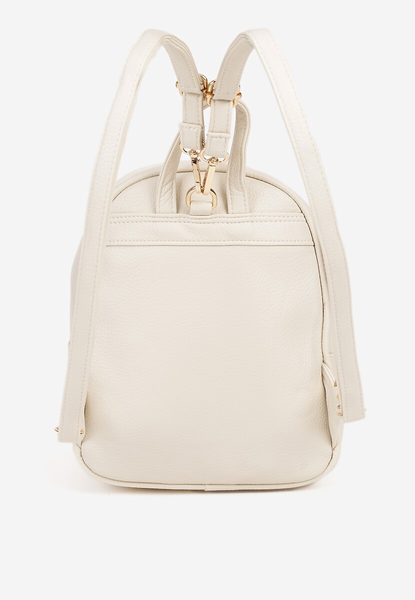 Jasnobeżowy Trapezowy Plecak Zdobiony Elegancką Aplikacją Nanilia