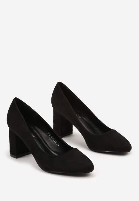 Czarne Klasyczne Czółenka na Słupku Iranea