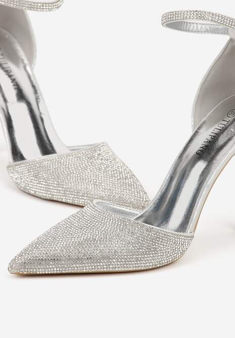 Srebrne Szpilki Zdobione Cyrkoniami i Paskiem z Klamerką Eweda