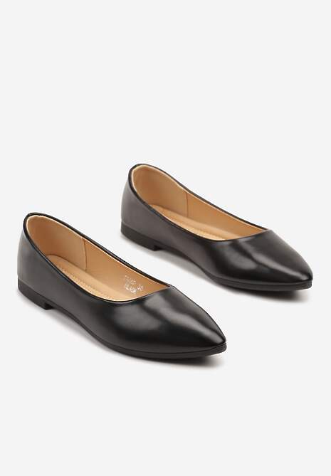 Czarne Basicowe Balerinki ze Szpiczastym Noskiem Adivili