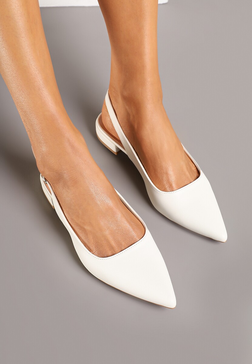 Białe Sandały ze Szpiczastym Noskiem Zapinane na Sprzączkę Radeoriel