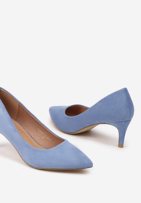 Jasnoniebieskie Czółenka Vices na Szpilce w Klasycznym Stylu Savora