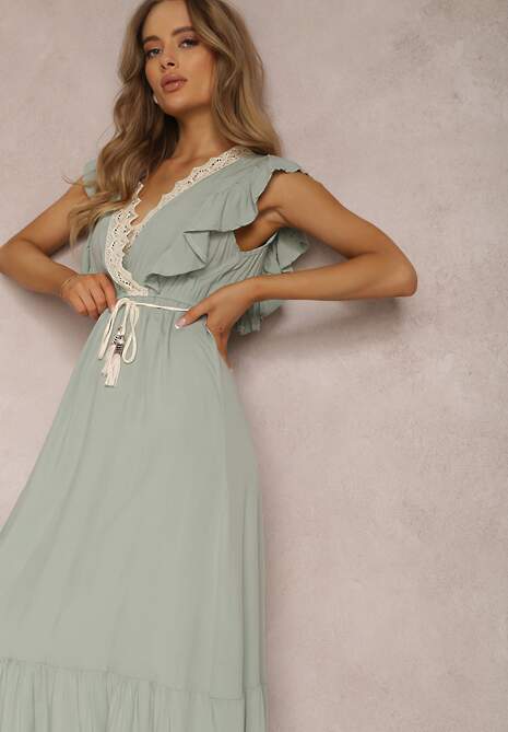 Miętowa Sukienka Ampanie