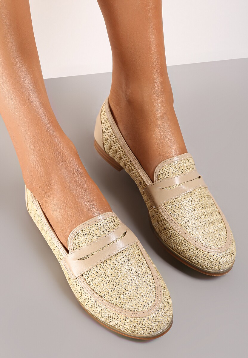 Jasnobeżowe Mokasyny Magana