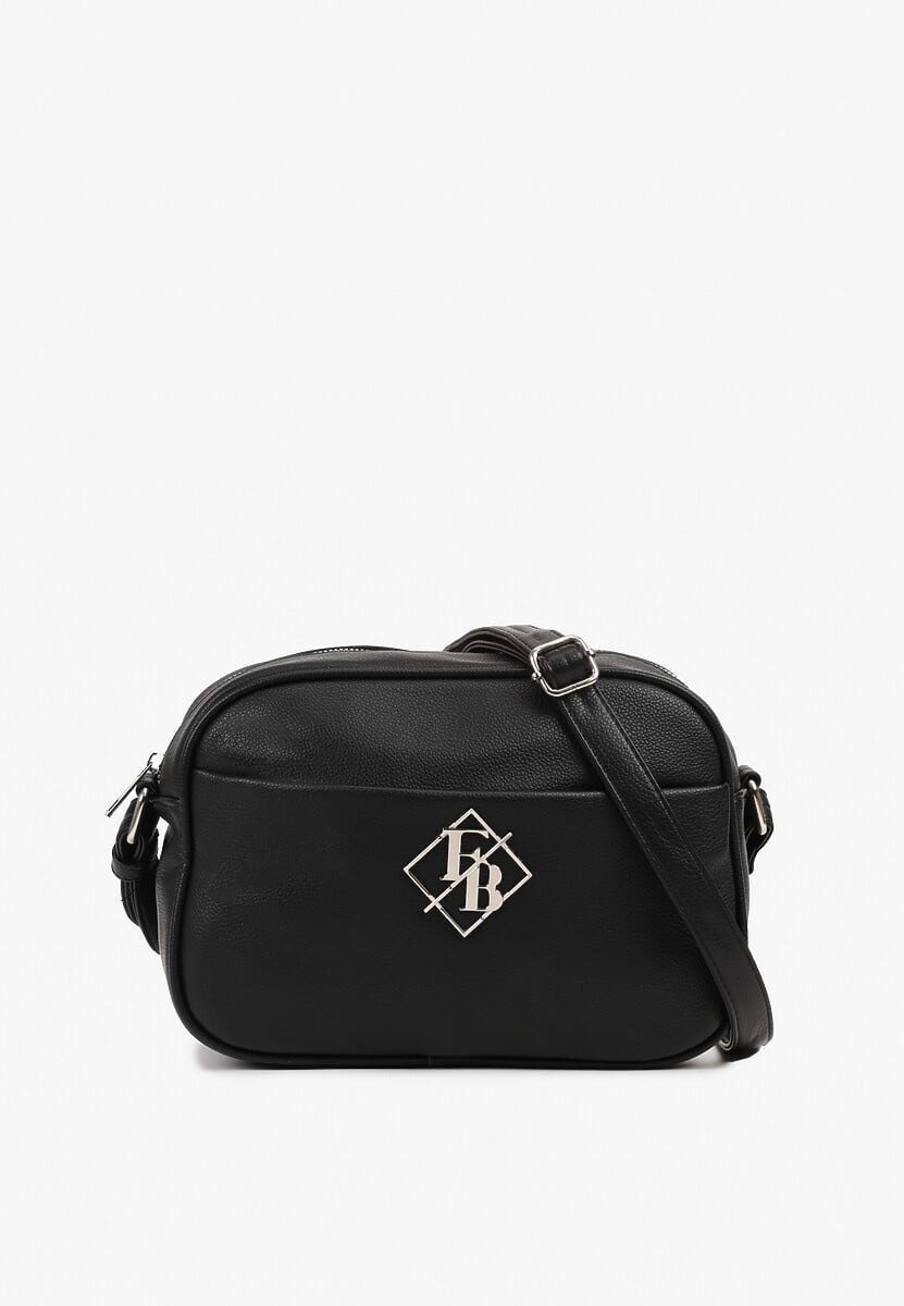 Beżowa Torebka na Ramię Ozdobiona Metaliczną Aplikacją Nanithra