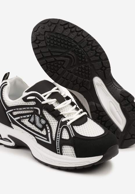 Czarne Sneakersy Ozdobione Geometrycznym Motywem Tasoti