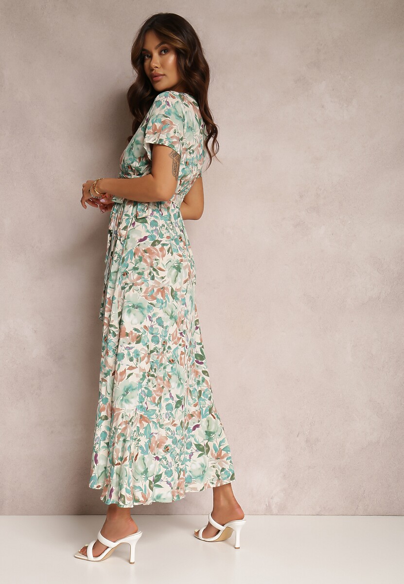 Zielono-Beżowa Sukienka Nolwyn