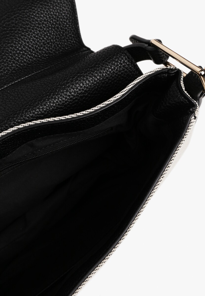 Czarna Torebka z Paskiem i Rączką Zapinana na Klapę Zolnelis