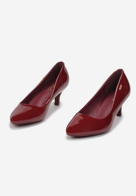 Bordowe Czółenka Ironice