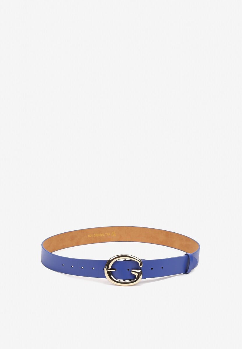 Niebieski Pasek z Ekoskóry z Metalową Klamrą Frosofia