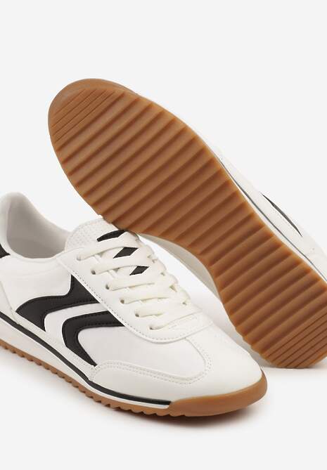 Białe Sneakersy Tenisówki z Przeszyciami Julioria