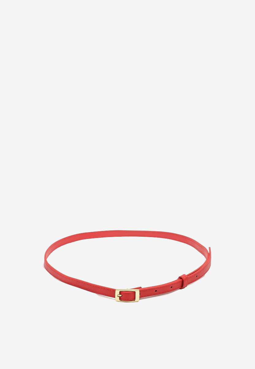 Jasnobeżowy Pasek Cienki z Prostokątną Klamrą Voreyna