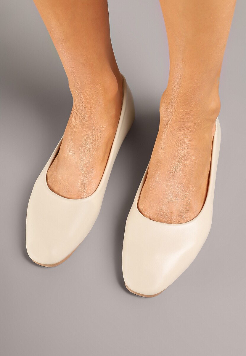 Czarne Balerinki z Wkładką ze Skóry Naturalnej Amilora