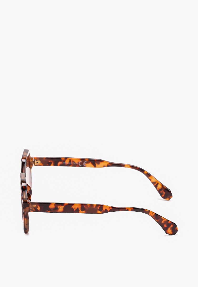 Jasnobrązowe Prostokątne Okulary Przeciwsłoneczne Tinikia