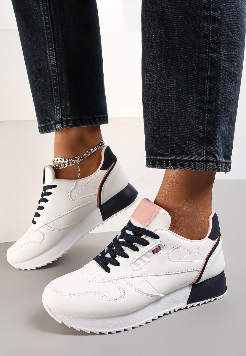 Biało-Granatowe Sneakersy Corarephis