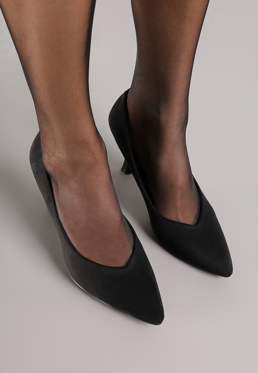 Czarne Szpilki Vices z Wkładką ze Skóry Naturalnej Muzite